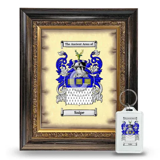 Snipe Framed Coat of Arms and Keychain - Heirloom