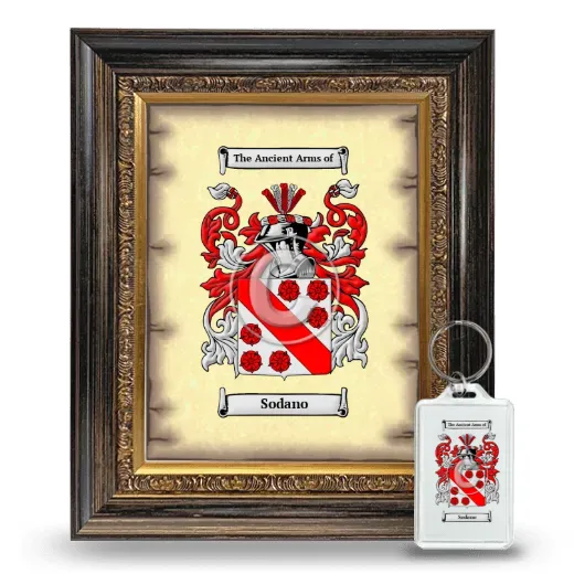 Sodano Framed Coat of Arms and Keychain - Heirloom