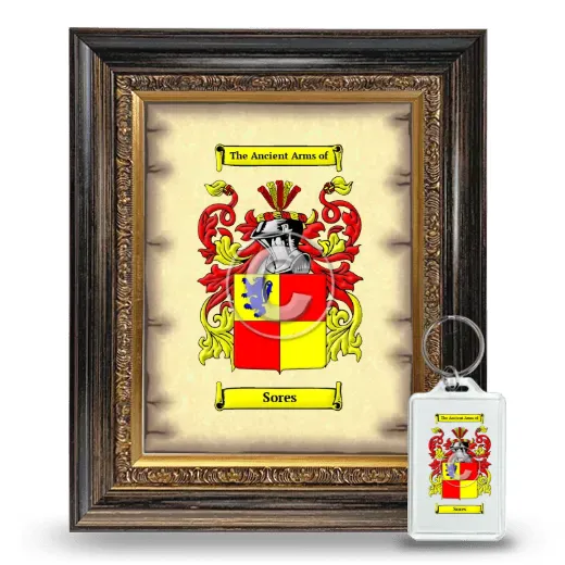 Sores Framed Coat of Arms and Keychain - Heirloom