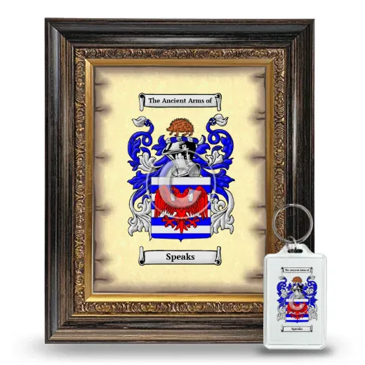 Speaks Framed Coat of Arms and Keychain - Heirloom
