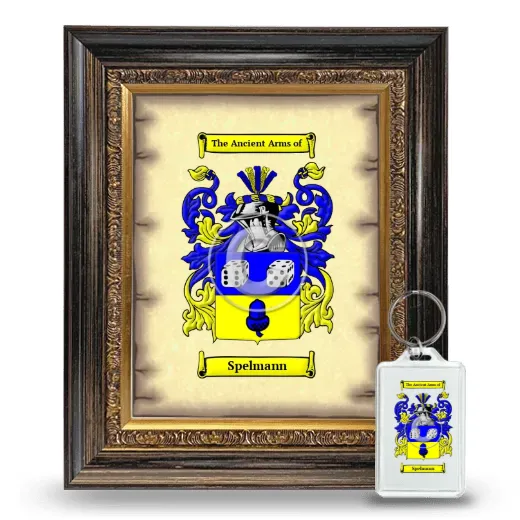 Spelmann Framed Coat of Arms and Keychain - Heirloom