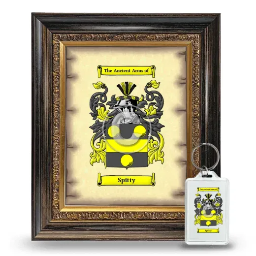 Spitty Framed Coat of Arms and Keychain - Heirloom