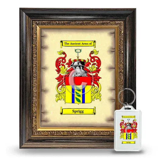 Sprigg Framed Coat of Arms and Keychain - Heirloom