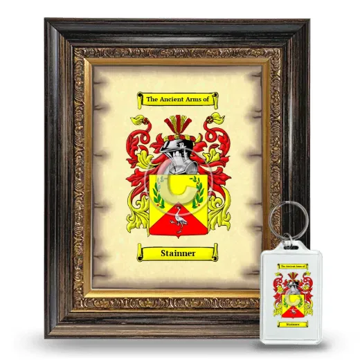Stainner Framed Coat of Arms and Keychain - Heirloom