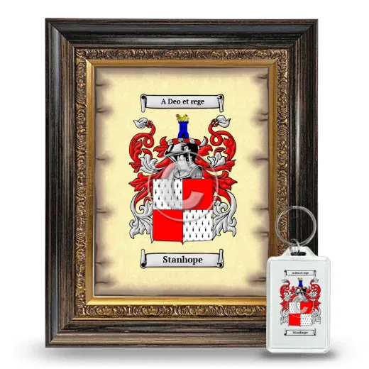 Stanhope Framed Coat of Arms and Keychain - Heirloom