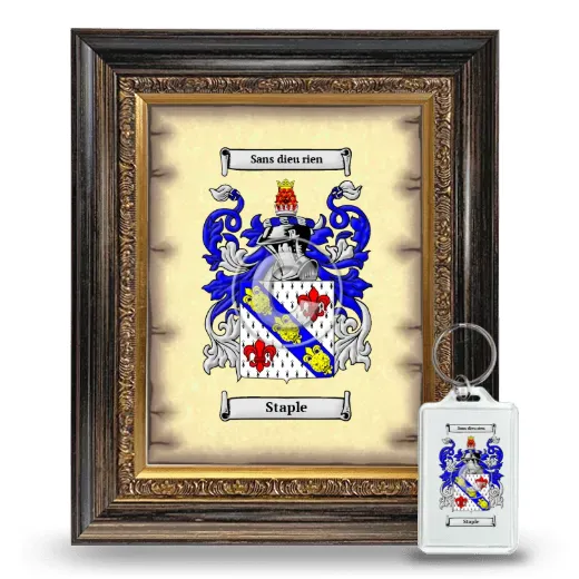 Staple Framed Coat of Arms and Keychain - Heirloom