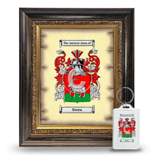 Steen Framed Coat of Arms and Keychain - Heirloom