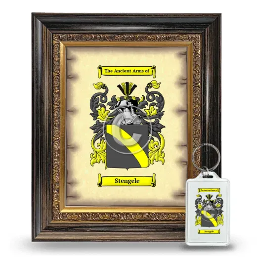 Stengele Framed Coat of Arms and Keychain - Heirloom