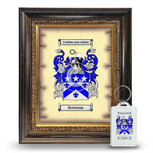 Steveson Framed Coat of Arms and Keychain - Heirloom