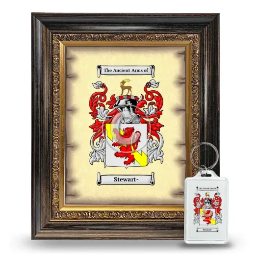 Stewart- Framed Coat of Arms and Keychain - Heirloom