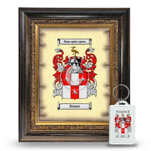 Storer Framed Coat of Arms and Keychain - Heirloom
