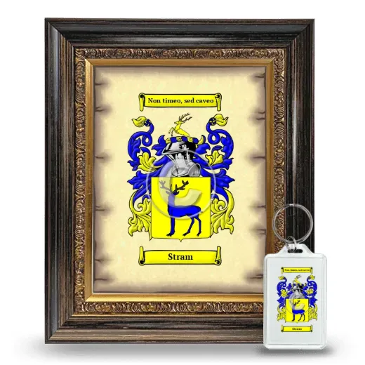 Stram Framed Coat of Arms and Keychain - Heirloom