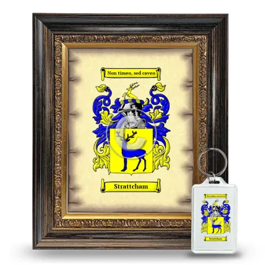 Strattcham Framed Coat of Arms and Keychain - Heirloom