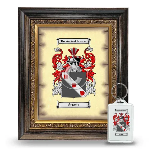 Straus Framed Coat of Arms and Keychain - Heirloom