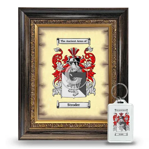Stroder Framed Coat of Arms and Keychain - Heirloom
