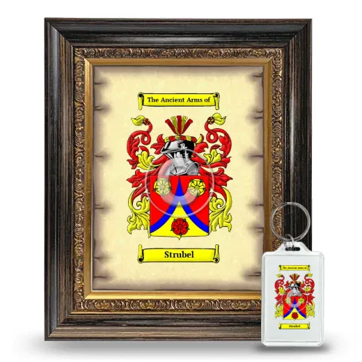 Strubel Framed Coat of Arms and Keychain - Heirloom