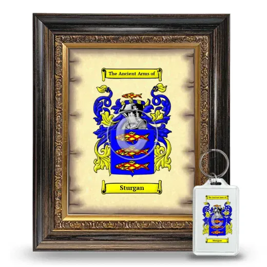 Sturgan Framed Coat of Arms and Keychain - Heirloom