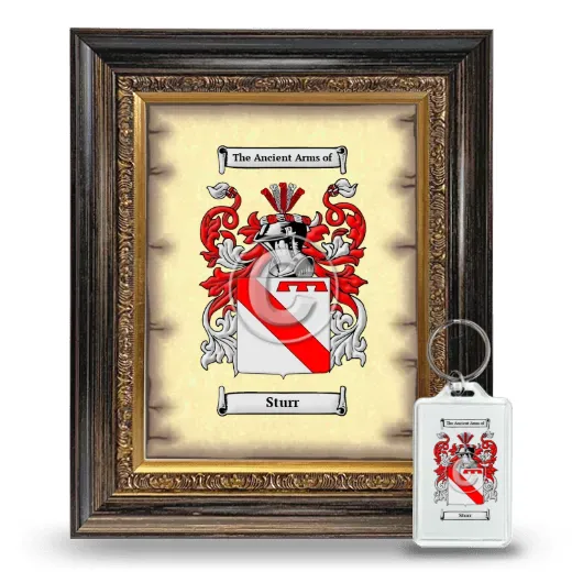 Sturr Framed Coat of Arms and Keychain - Heirloom
