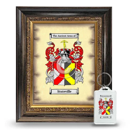 Stuteville Framed Coat of Arms and Keychain - Heirloom
