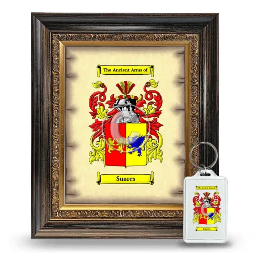 Suares Framed Coat of Arms and Keychain - Heirloom