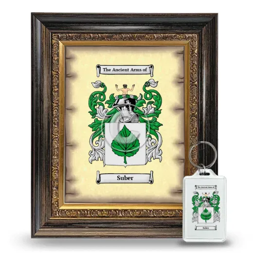 Suber Framed Coat of Arms and Keychain - Heirloom