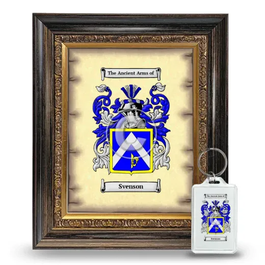 Svenson Framed Coat of Arms and Keychain - Heirloom