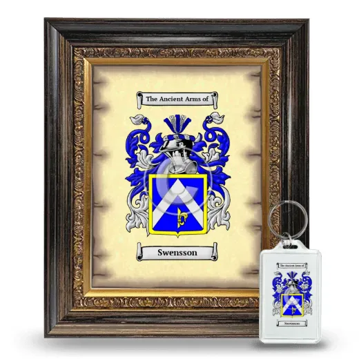 Swensson Framed Coat of Arms and Keychain - Heirloom