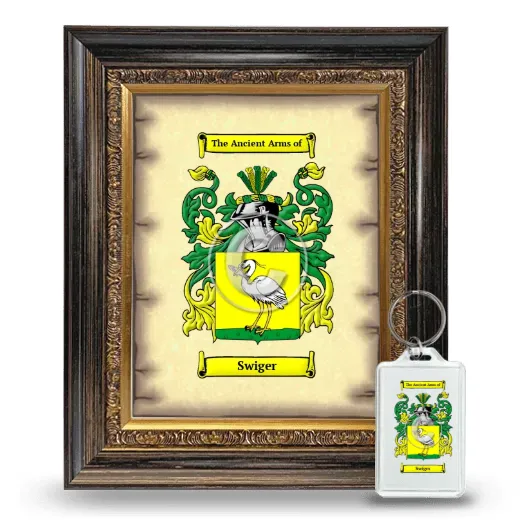Swiger Framed Coat of Arms and Keychain - Heirloom