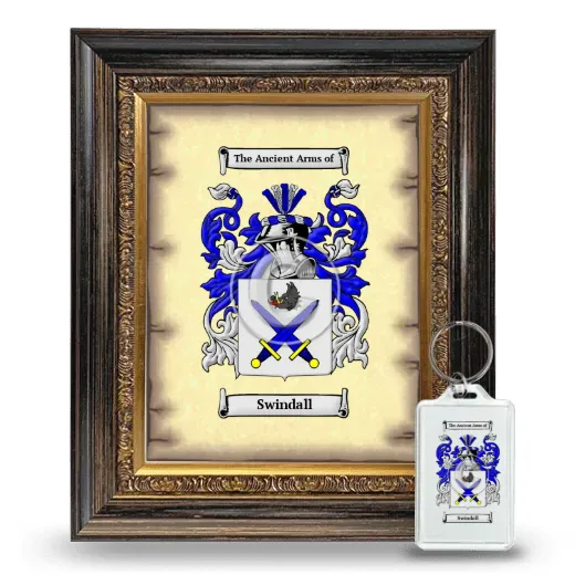 Swindall Framed Coat of Arms and Keychain - Heirloom