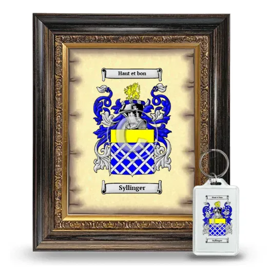 Syllinger Framed Coat of Arms and Keychain - Heirloom