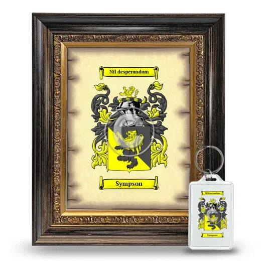 Sympson Framed Coat of Arms and Keychain - Heirloom
