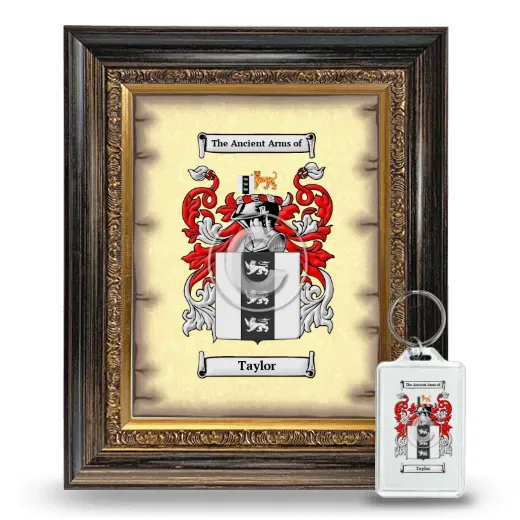 Taylor Framed Coat of Arms and Keychain - Heirloom