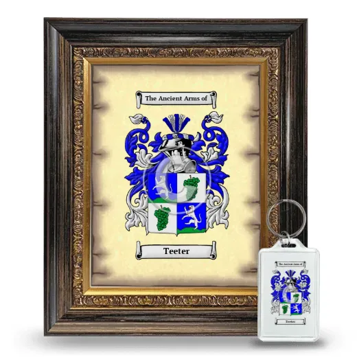 Teeter Framed Coat of Arms and Keychain - Heirloom