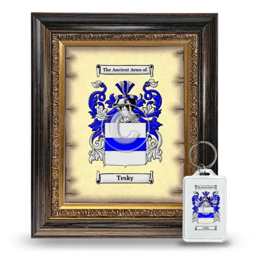 Tesky Framed Coat of Arms and Keychain - Heirloom