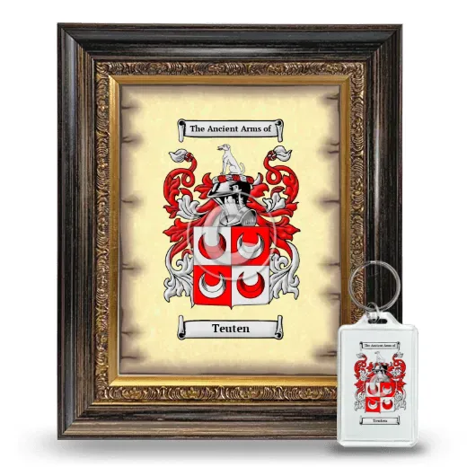 Teuten Framed Coat of Arms and Keychain - Heirloom