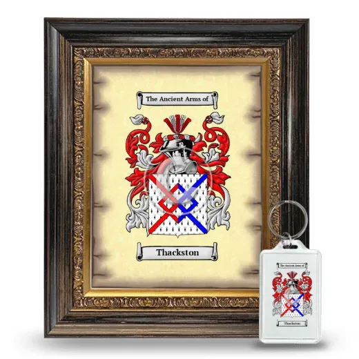 Thackston Framed Coat of Arms and Keychain - Heirloom