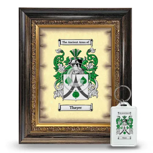 Thayer Framed Coat of Arms and Keychain - Heirloom
