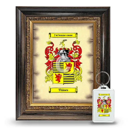 Thines Framed Coat of Arms and Keychain - Heirloom