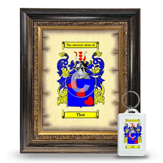 Thor Framed Coat of Arms and Keychain - Heirloom