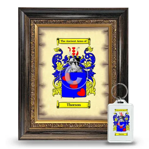 Thorson Framed Coat of Arms and Keychain - Heirloom