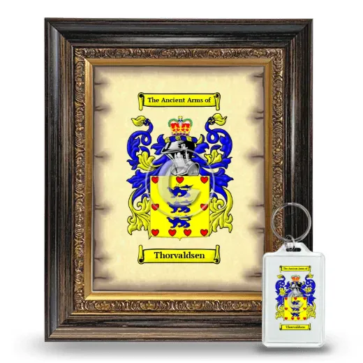 Thorvaldsen Framed Coat of Arms and Keychain - Heirloom