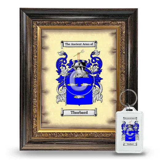 Thurbard Framed Coat of Arms and Keychain - Heirloom