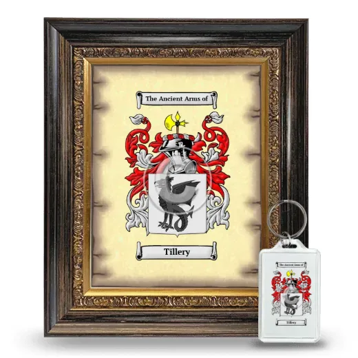 Tillery Framed Coat of Arms and Keychain - Heirloom