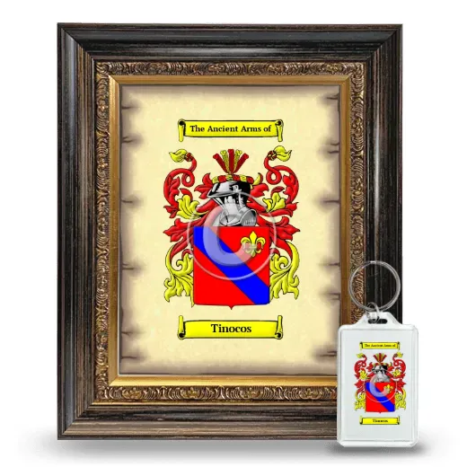 Tinocos Framed Coat of Arms and Keychain - Heirloom