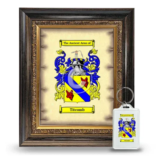 Titcomb Framed Coat of Arms and Keychain - Heirloom