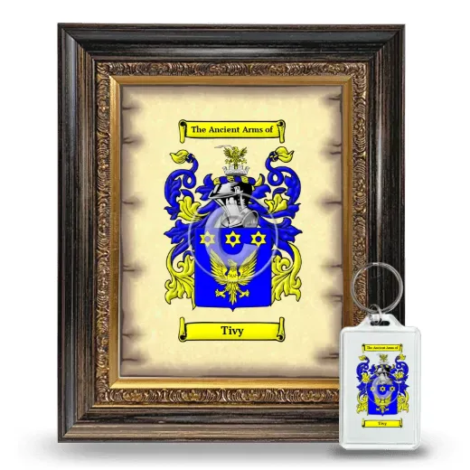 Tivy Framed Coat of Arms and Keychain - Heirloom