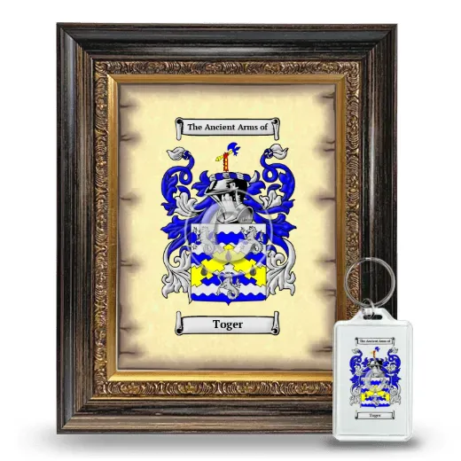Toger Framed Coat of Arms and Keychain - Heirloom