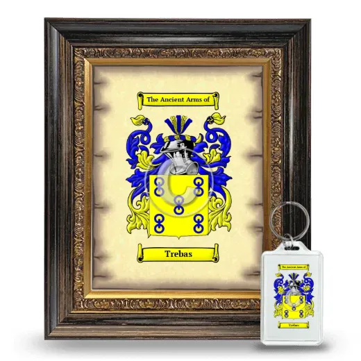 Trebas Framed Coat of Arms and Keychain - Heirloom