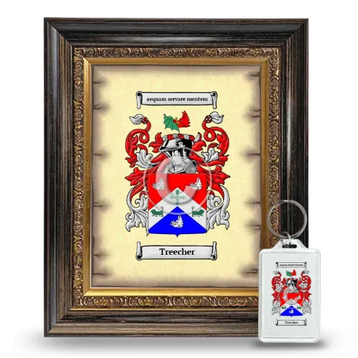 Treecher Framed Coat of Arms and Keychain - Heirloom