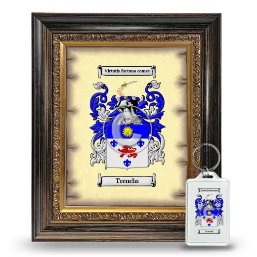 Trenchs Framed Coat of Arms and Keychain - Heirloom